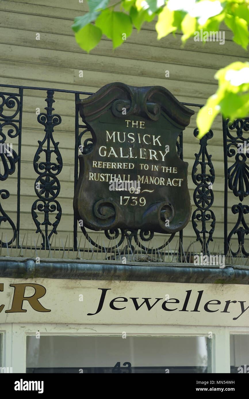 La partie géorgienne Musick Gallery à l'Pantiles, Tunbridge Wells Banque D'Images
