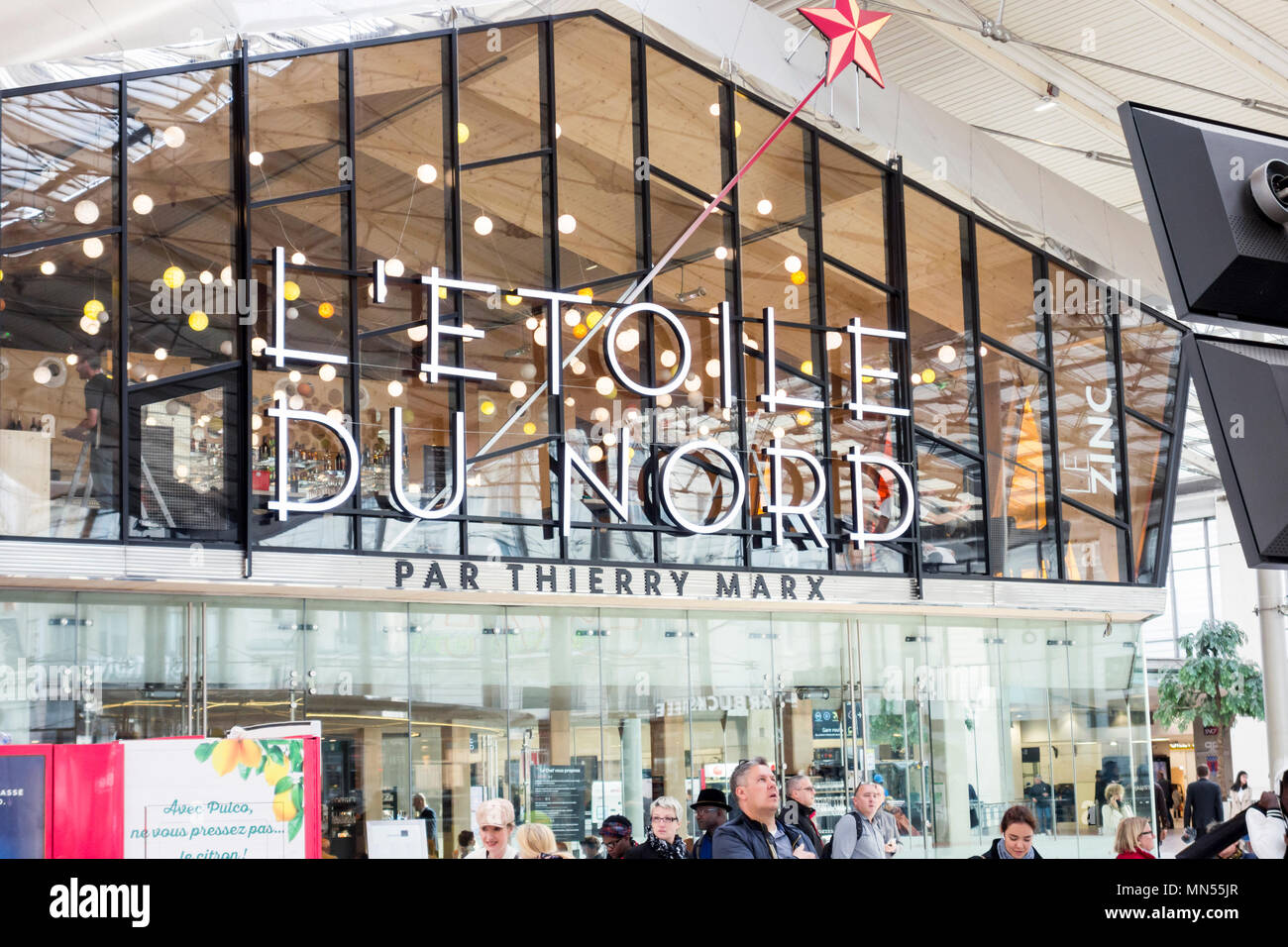 L'Etoile du Nord, restaurant de cuisine du chef Thierry Marx, dans la Gare du Nord, Paris, France Banque D'Images
