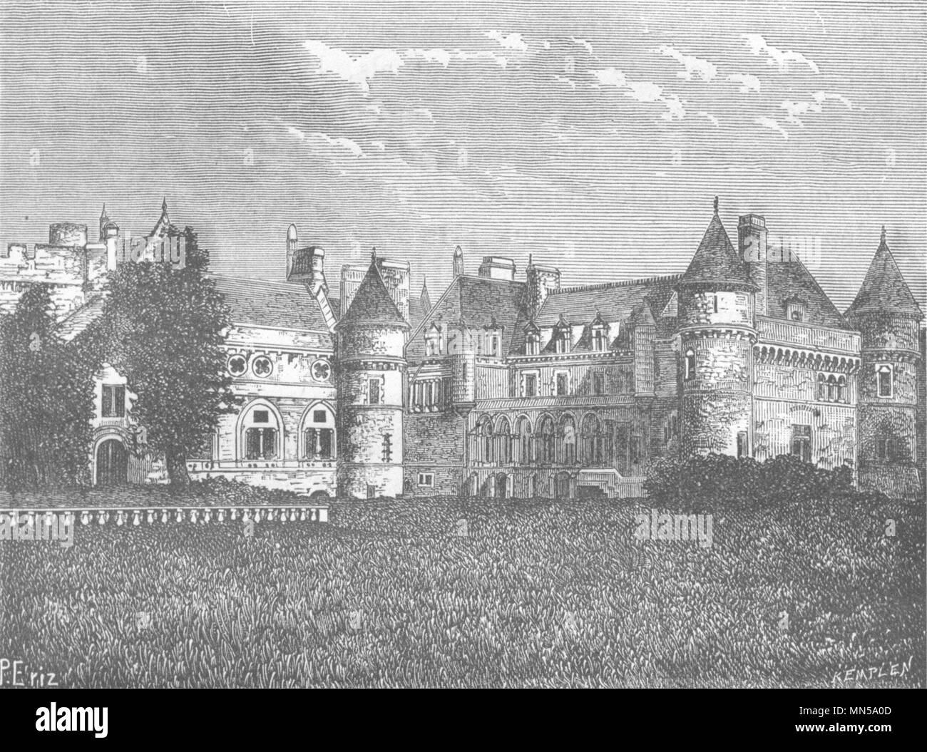 MANCHE. Cherbourg. Château de Martinvast pres Cherbourg 1880 vieux