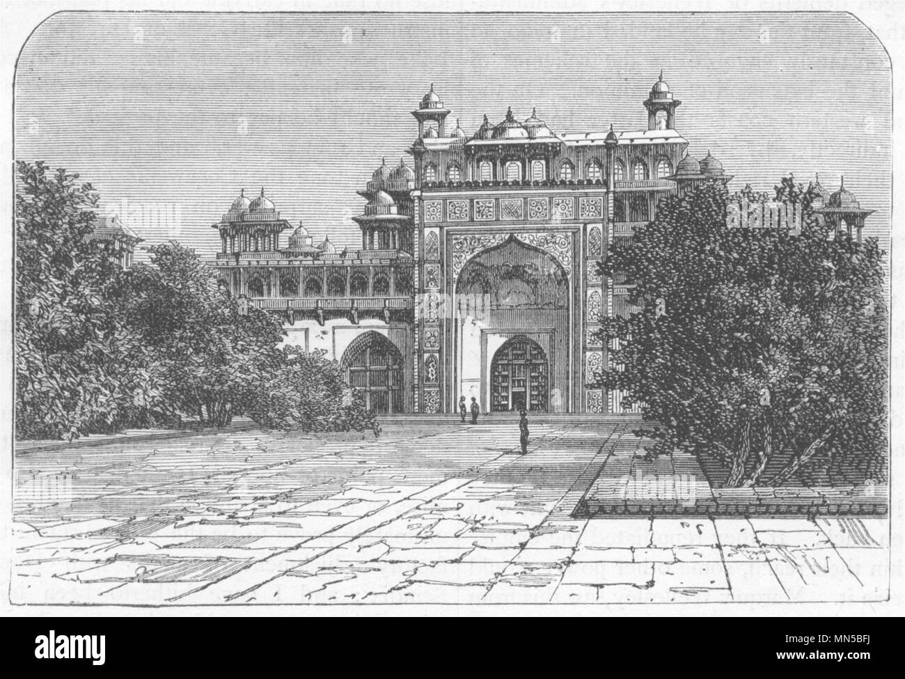 L'Inde. Vue sur le Mausolée d'Akbar, à Secundra c1880 vieux ancien Banque D'Images