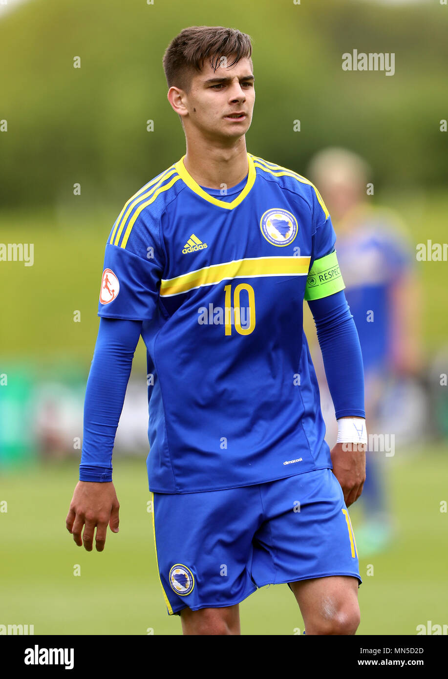 La Bosnie-et-Herzégovine Ajdin Hasic pendant l'UEFA EURO U17 Championnat, match du groupe C à St George's Park, Burton. Banque D'Images