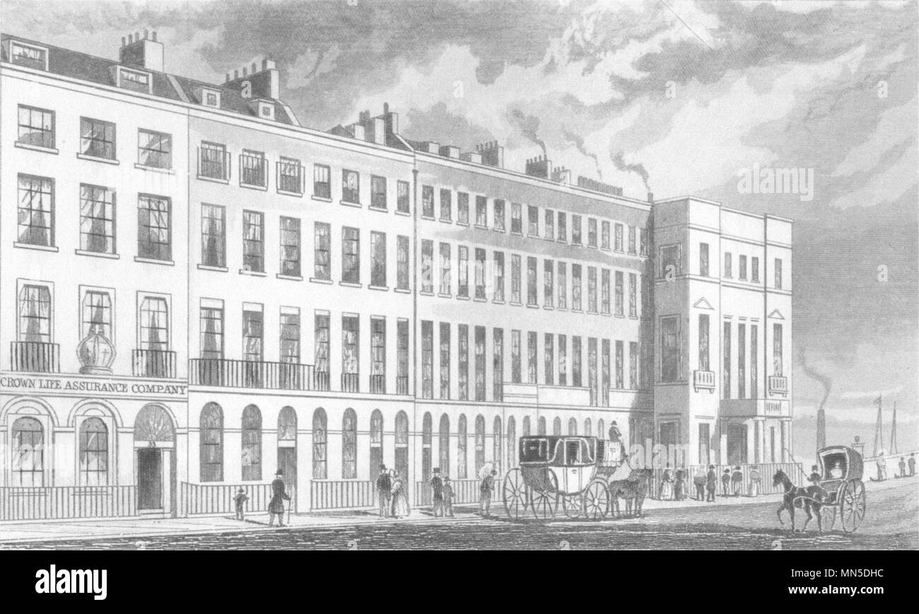 Londres. New Bridge Street, Blackfriars, à Londres. DUGDALE 1845 vieux ancien Banque D'Images