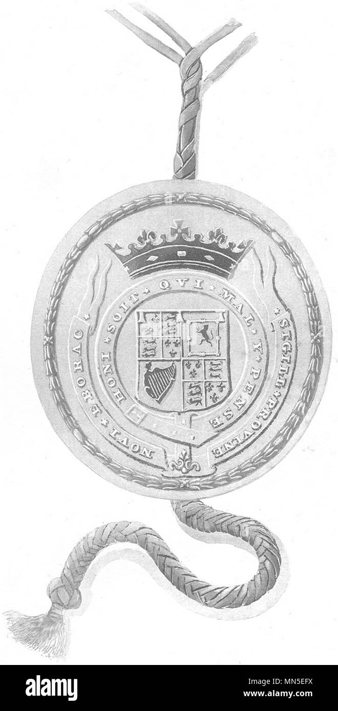 L'ÉTAT DE NEW YORK. Grand sceau de la province de New York 1670-1673. 1674-1687 1851 Banque D'Images