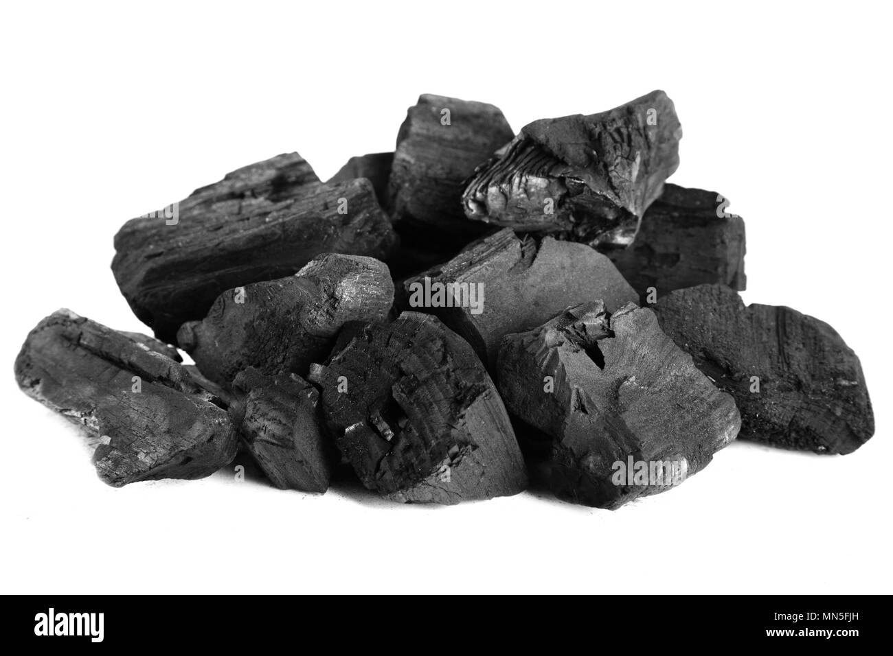 Le charbon de isoalted sur fond blanc Banque D'Images