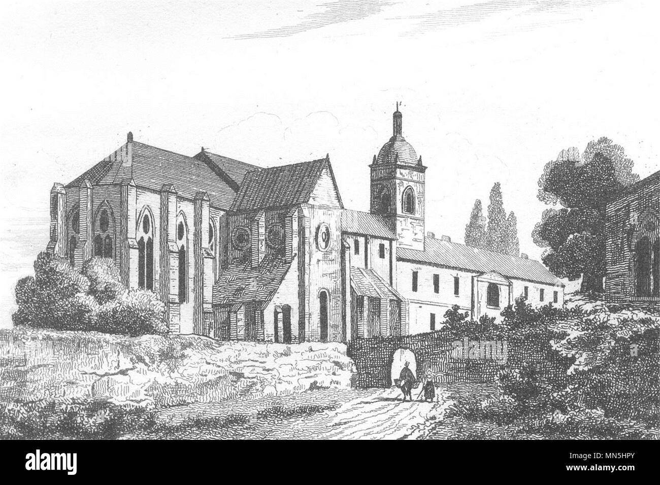 HAUTE-Saône. Ancienne Abbaye de Luxeuil 1835 ancienne vintage print photo Banque D'Images