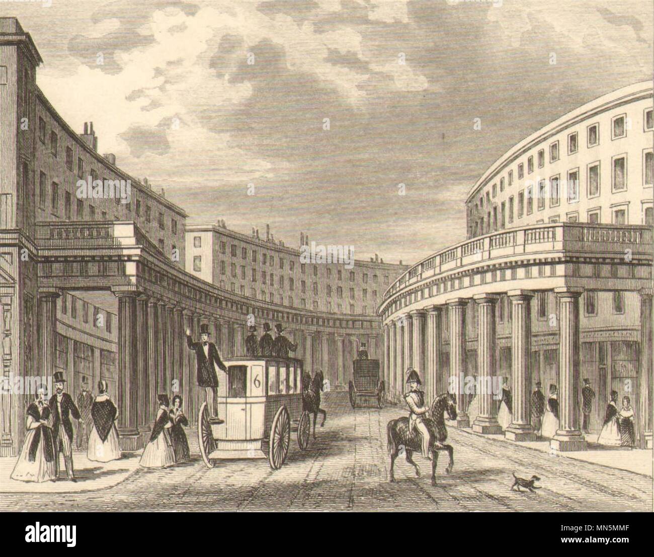 REGENT STREET. Le quadrant. Londres. DUGDALE c1840 ancienne imprimer photo Banque D'Images
