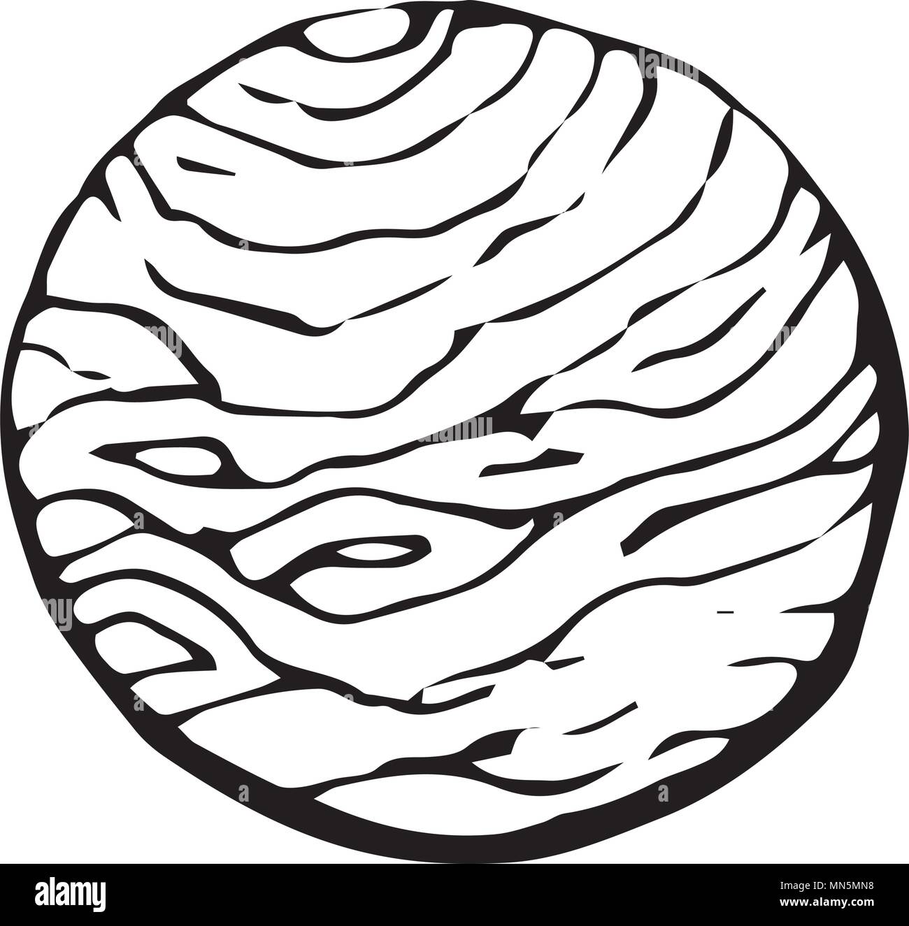 Croquis dessinés à la main, d'une planète. Grunge vector icône. Illustration de Vecteur