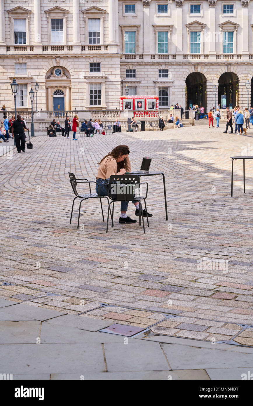 Lieu de travail à l'extérieur Banque D'Images