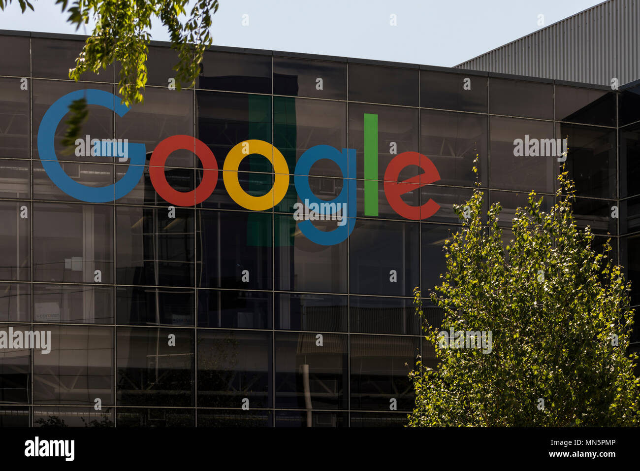 Mountain View, Californie, USA - 30 Avril 2018 : Google's Silicon Valley corporate headquarters, Mountain View, Californie du Nord, USA. Banque D'Images