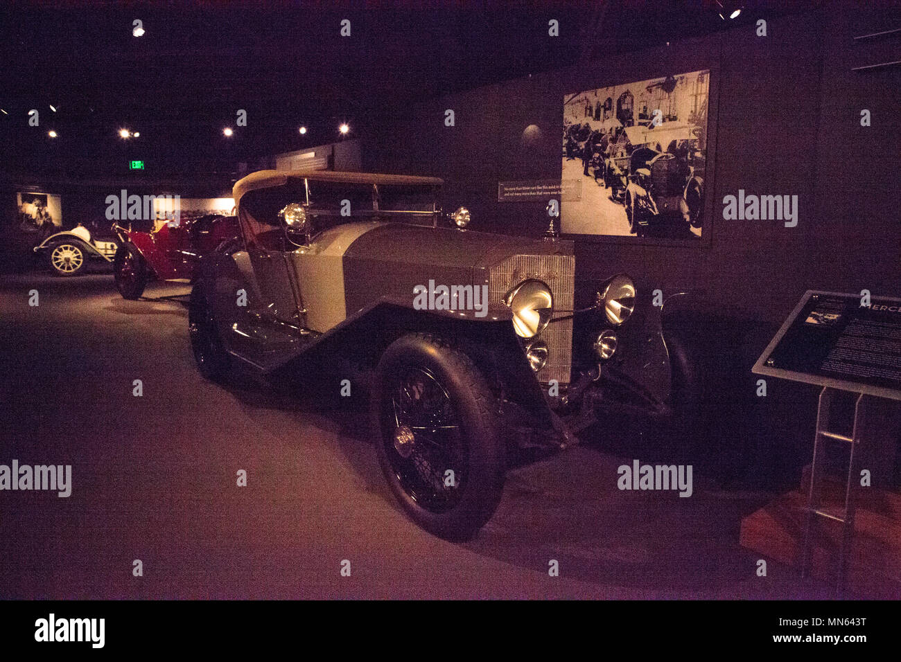 Naples, Floride, USA - 5 mai 2018 : Noir et gris 1923 Mercedes Targa Florio affichée à l'Institut de tours de Naples, en Floride. Utilisez uniquement éditoriale Banque D'Images