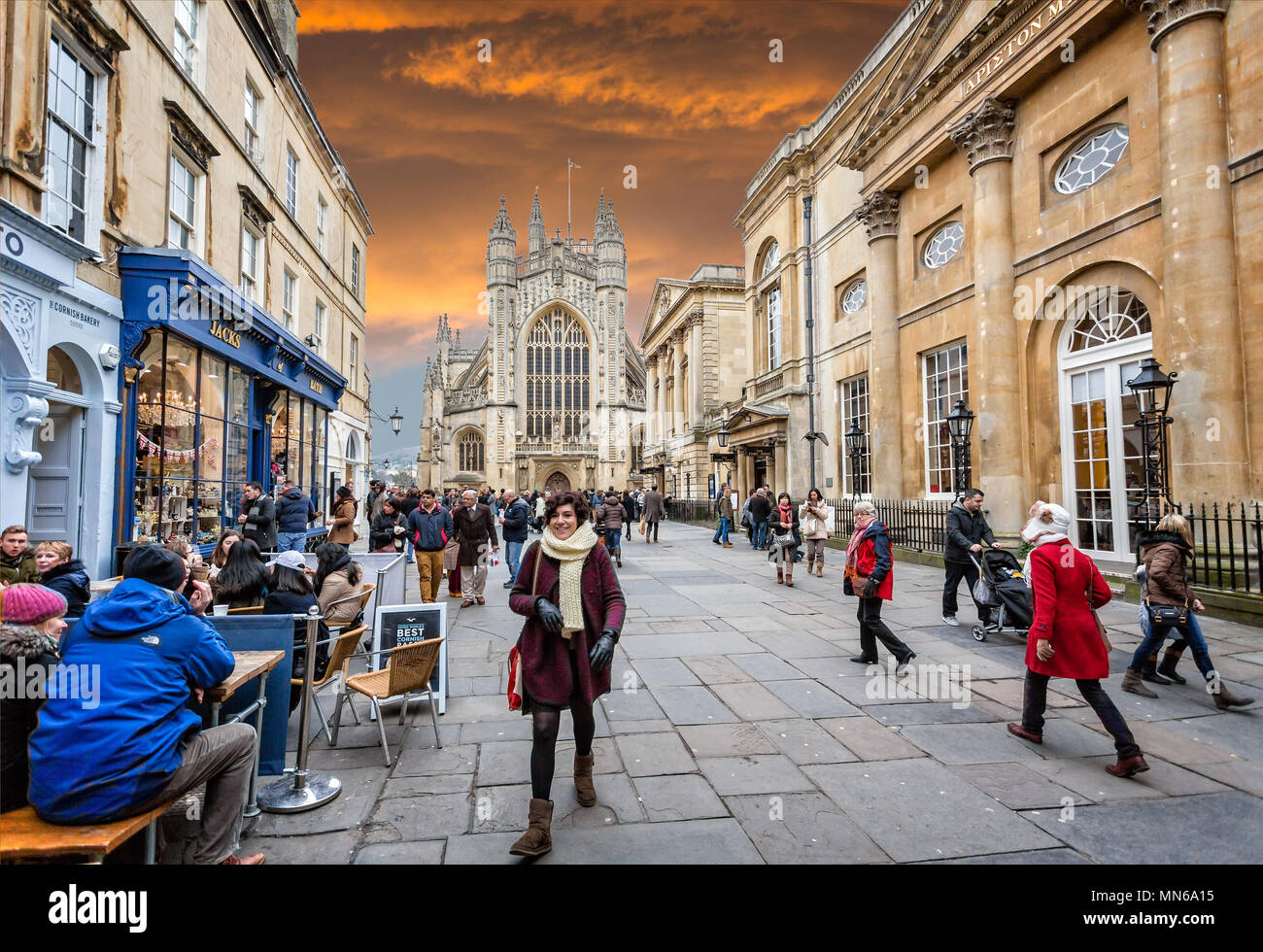 L'Abbaye de Bath prises à Bath, Somerset, Royaume-Uni le 7 février 2015 Banque D'Images