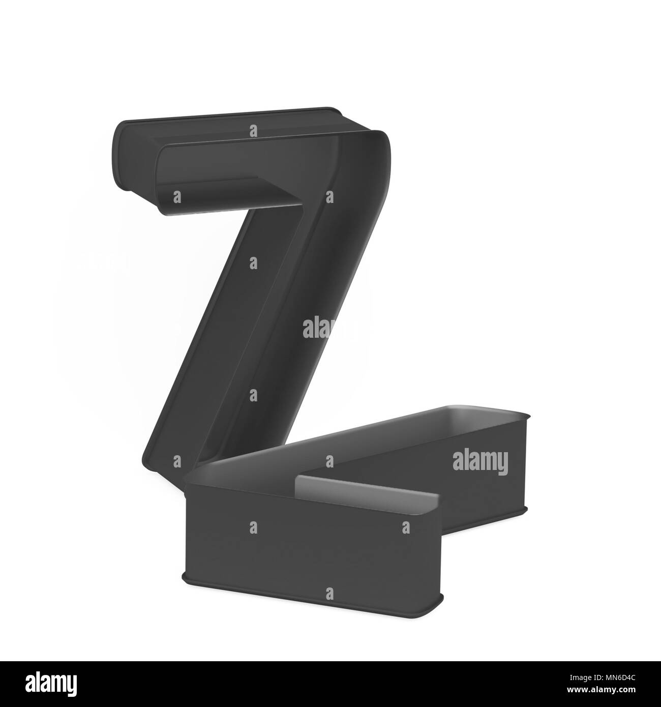 Cuisson métal antiadhésif PTFE anodisé ou moule à gâteau chiffre 7 mathématique posé comme sur fond blanc, l'image de la police en rendu 3D Banque D'Images