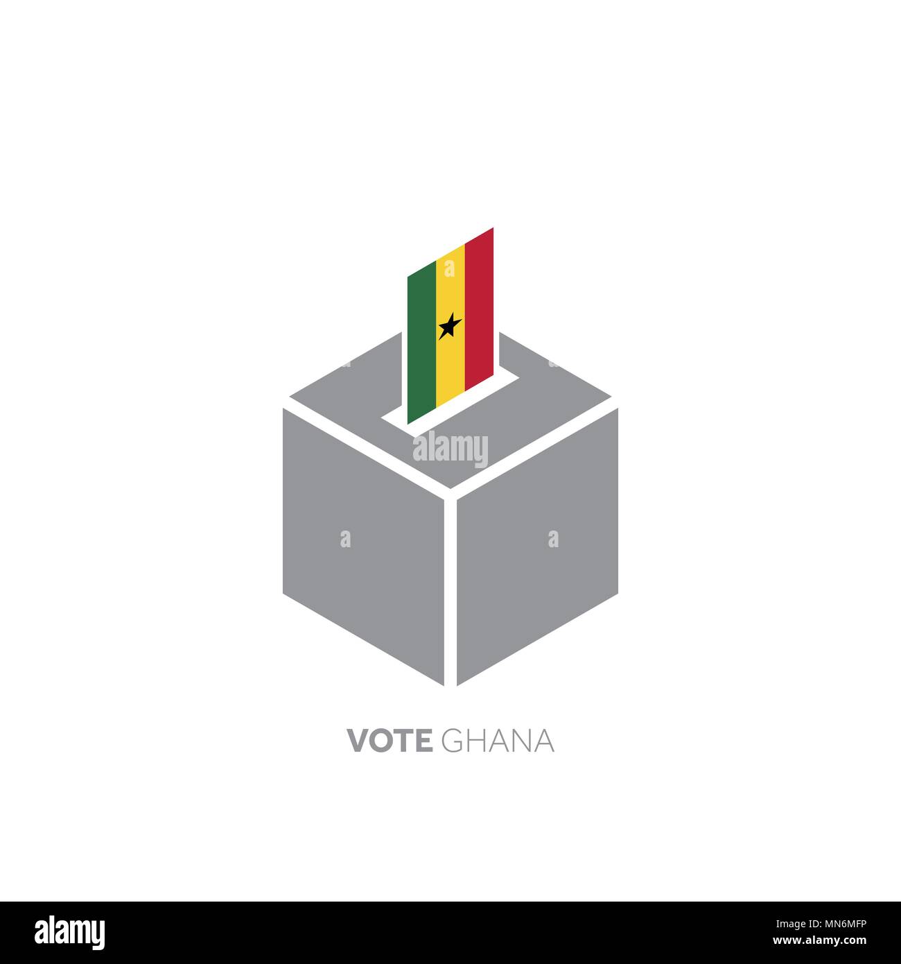 Concept de vote au Ghana. Drapeau national et l'urne. Illustration de Vecteur