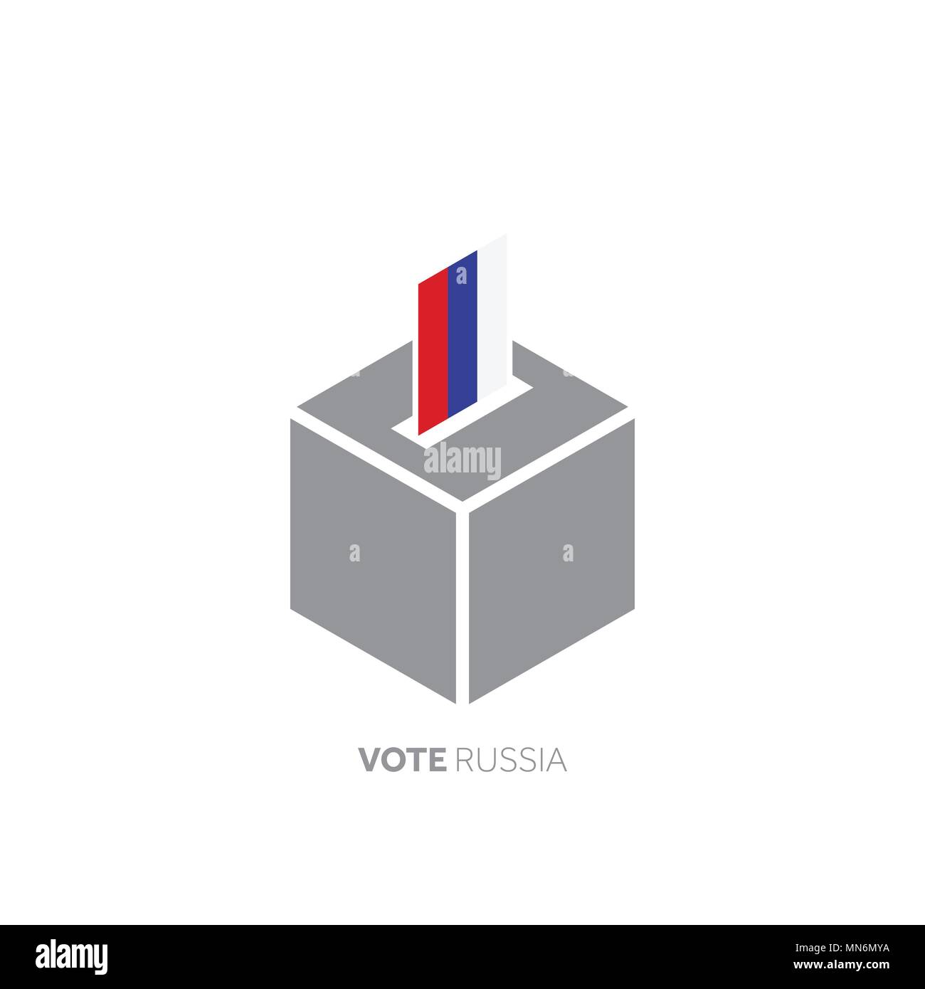 Concept de vote de la Russie. Drapeau national et l'urne. Illustration de Vecteur