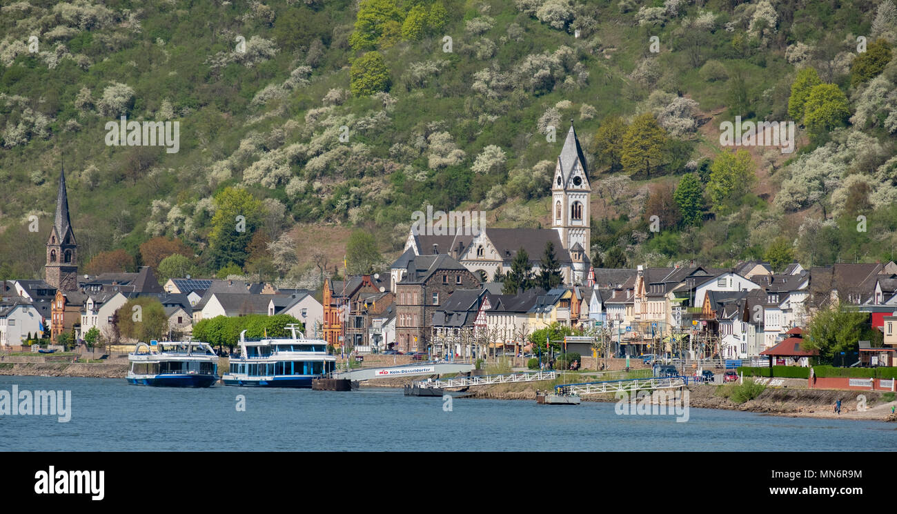 Filsen Allemagne est un petit village sur les rives du Rhin en Allemagne. Banque D'Images