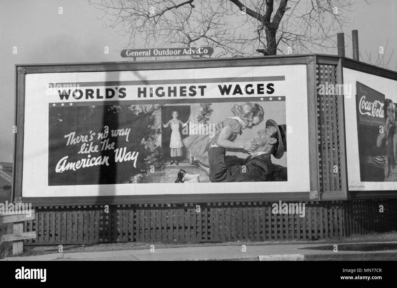 Au cours de Billboard Inondation, Memphis, Tennessee, USA, Edwin Locke pour la réinstallation aux États-Unis de l'Administration, Février 1937 Banque D'Images