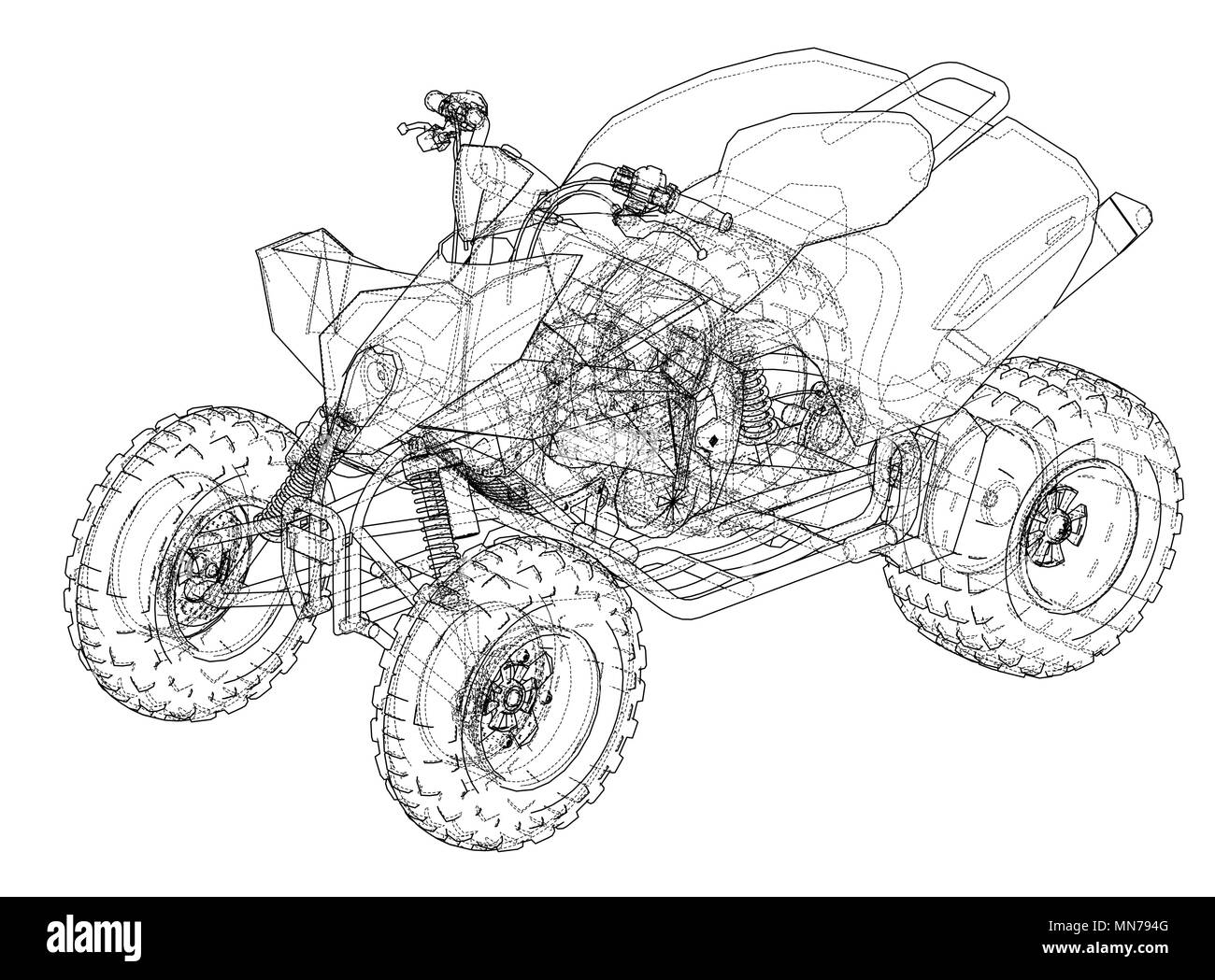 Quadbike VTT Présentation du concept. Vector Illustration de Vecteur