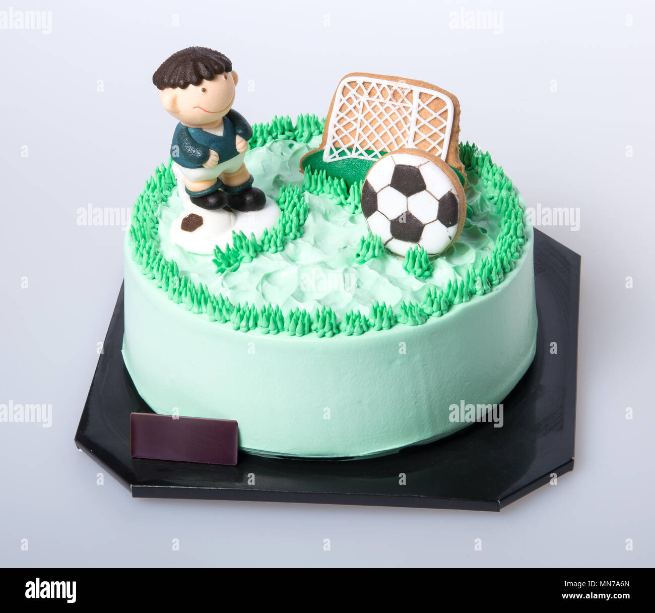 Cake Ou Gateau De Football Sur Un Arriere Plan Photo Stock Alamy