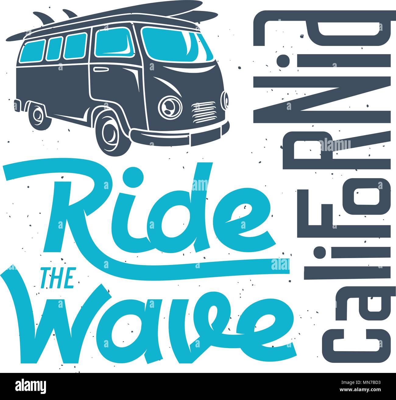 L'oeuvre de surf. Californie Surf lettrage fait main. T-shirt apparel imprimer des graphiques. Graphic Tee original Illustration de Vecteur