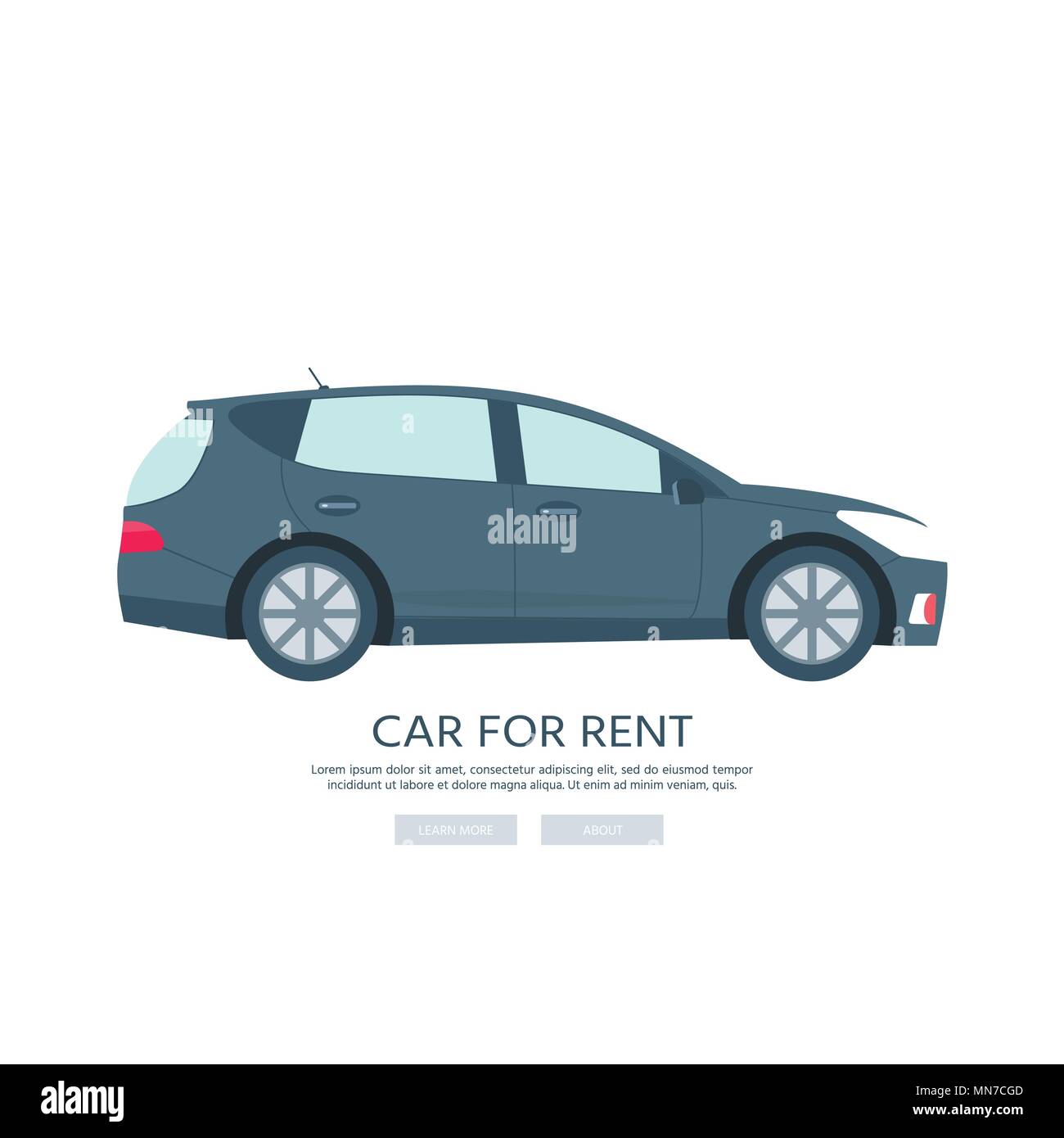 Eco smart machine isolé sur fond blanc. Voiture à louer, à la vente. Télévision vector illustration. Illustration de Vecteur