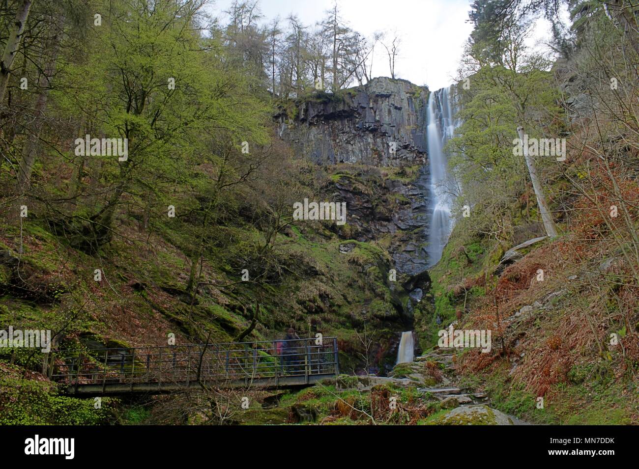 Pystill Rhaeadr Waterfall Banque D'Images