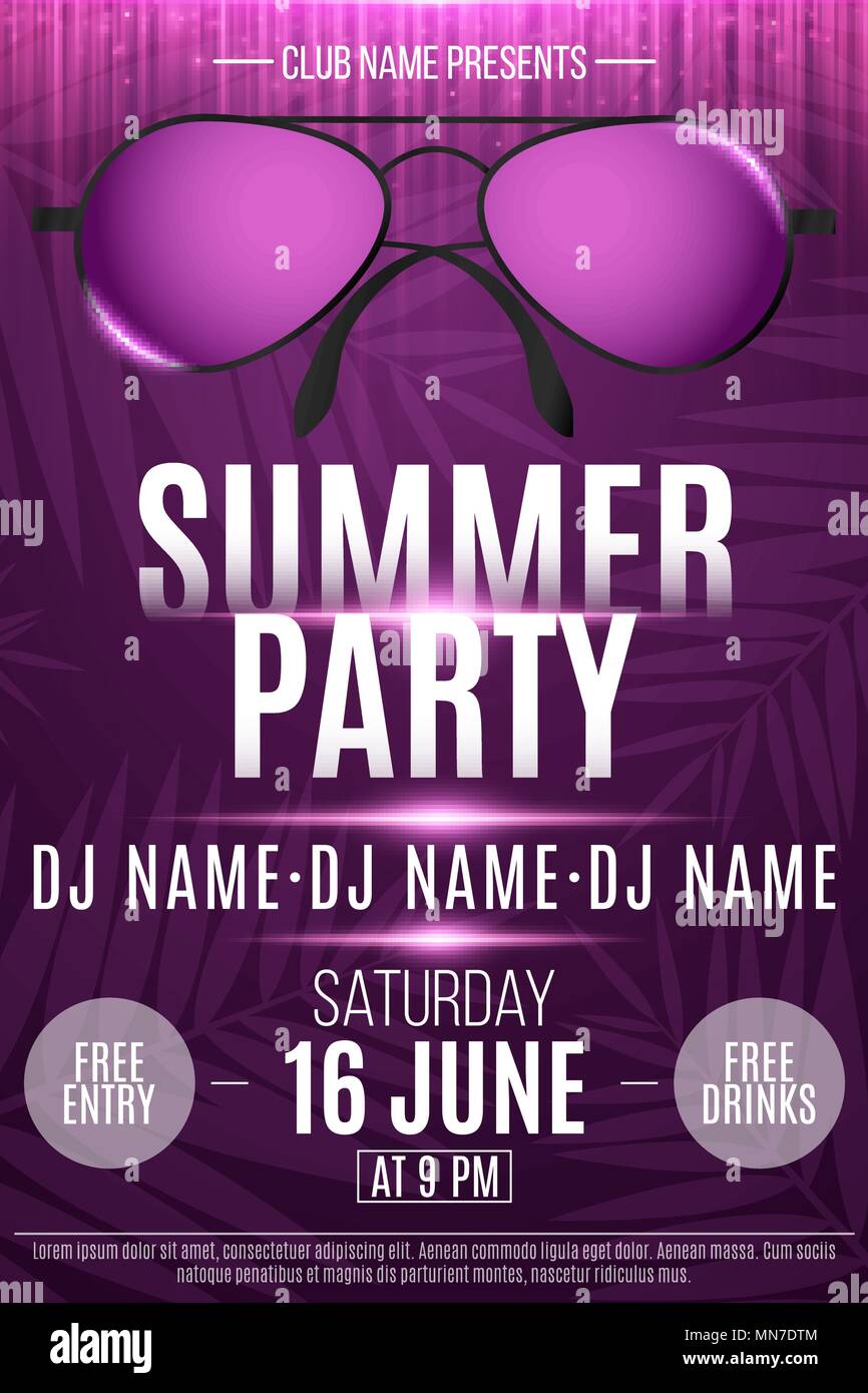 Glow Neon Pour Fête De Plage Avec Un Flyer La L'étéLunettes sQdCxhBotr