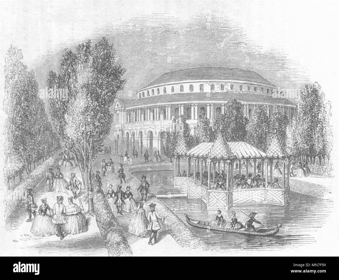 Londres. Ranelagh Gardens, Rotunda, 1751 1845 ancienne vintage print photo Banque D'Images