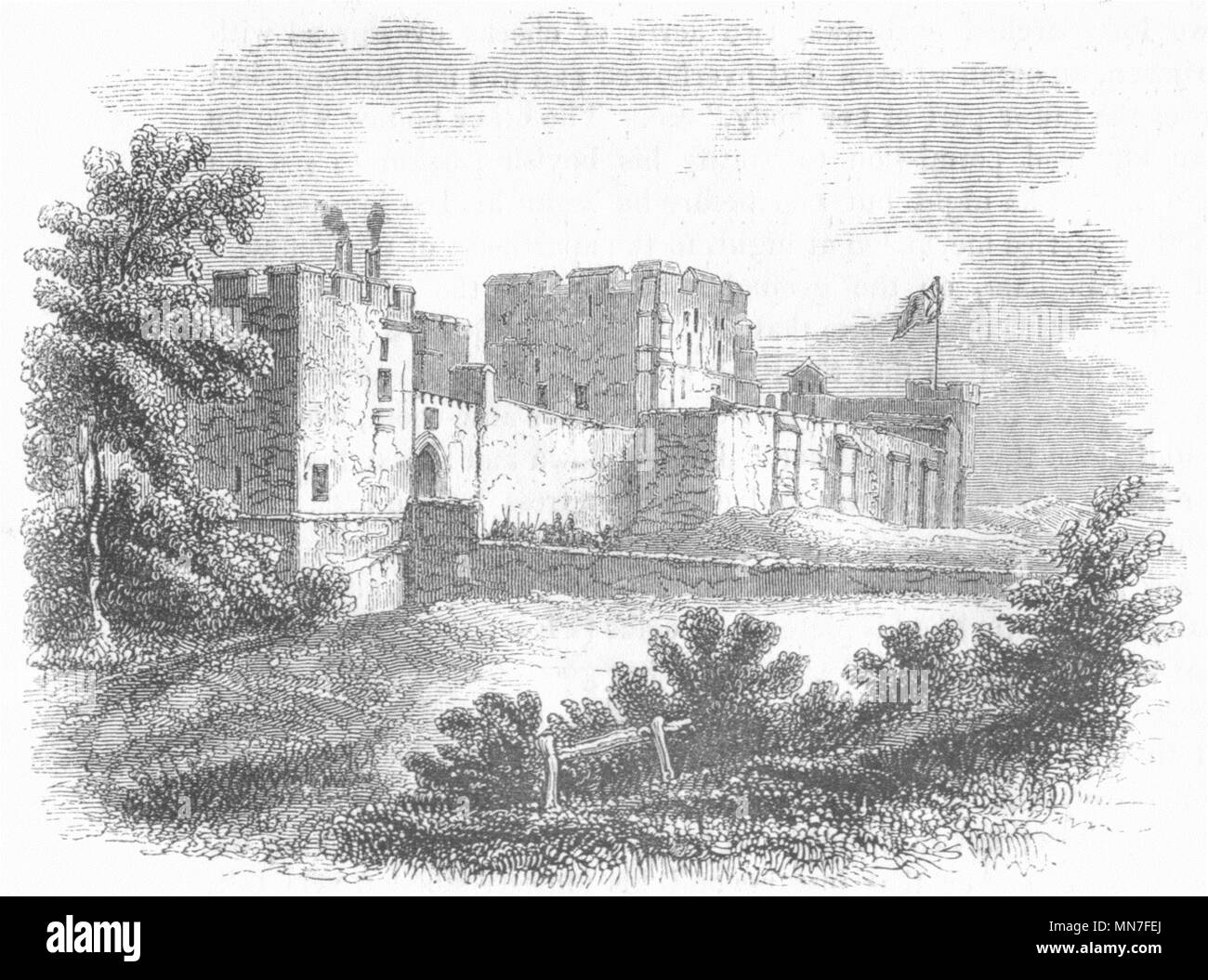 CUMBS. Le château de Carlisle 1845 ancienne vintage print photo Banque D'Images