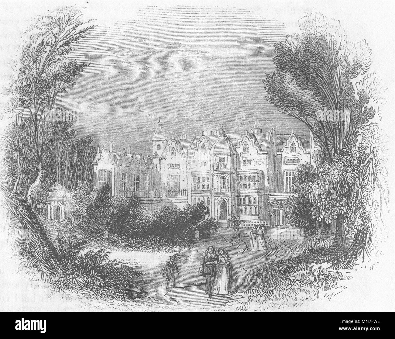 Londres. Holland House 1845 ancienne vintage print photo Banque D'Images