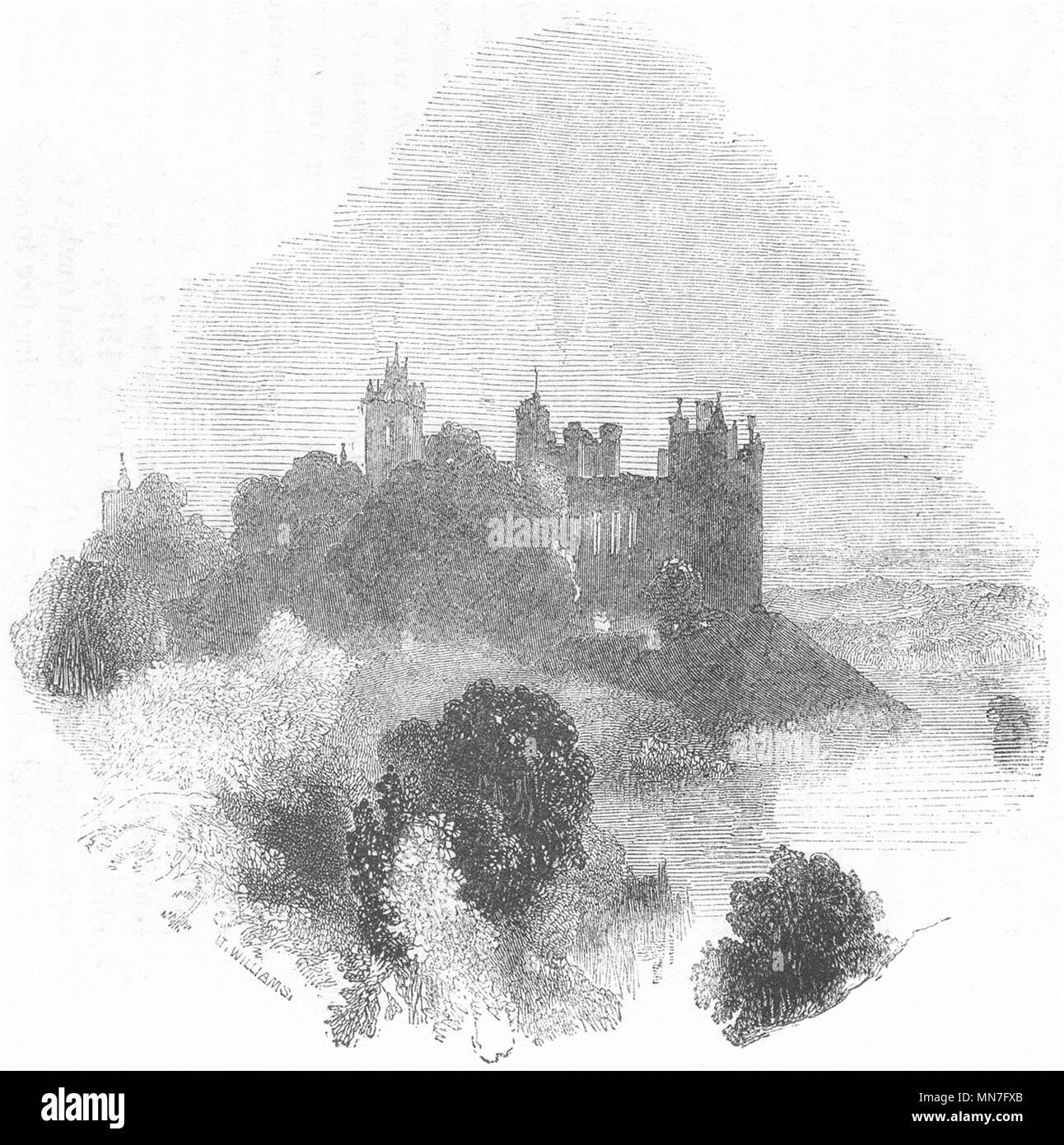 L'Écosse. Linlithgow 1845 ancienne vintage print photo Banque D'Images