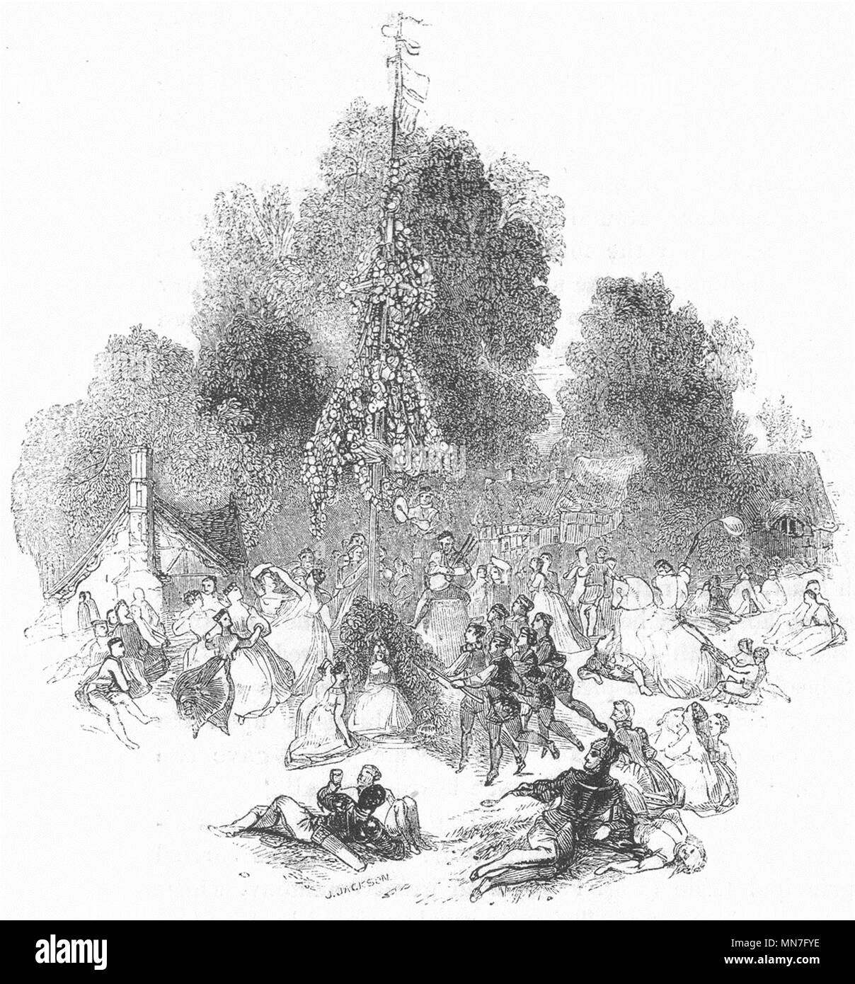 La société. 24 mai 1845 ancienne vintage print photo Banque D'Images