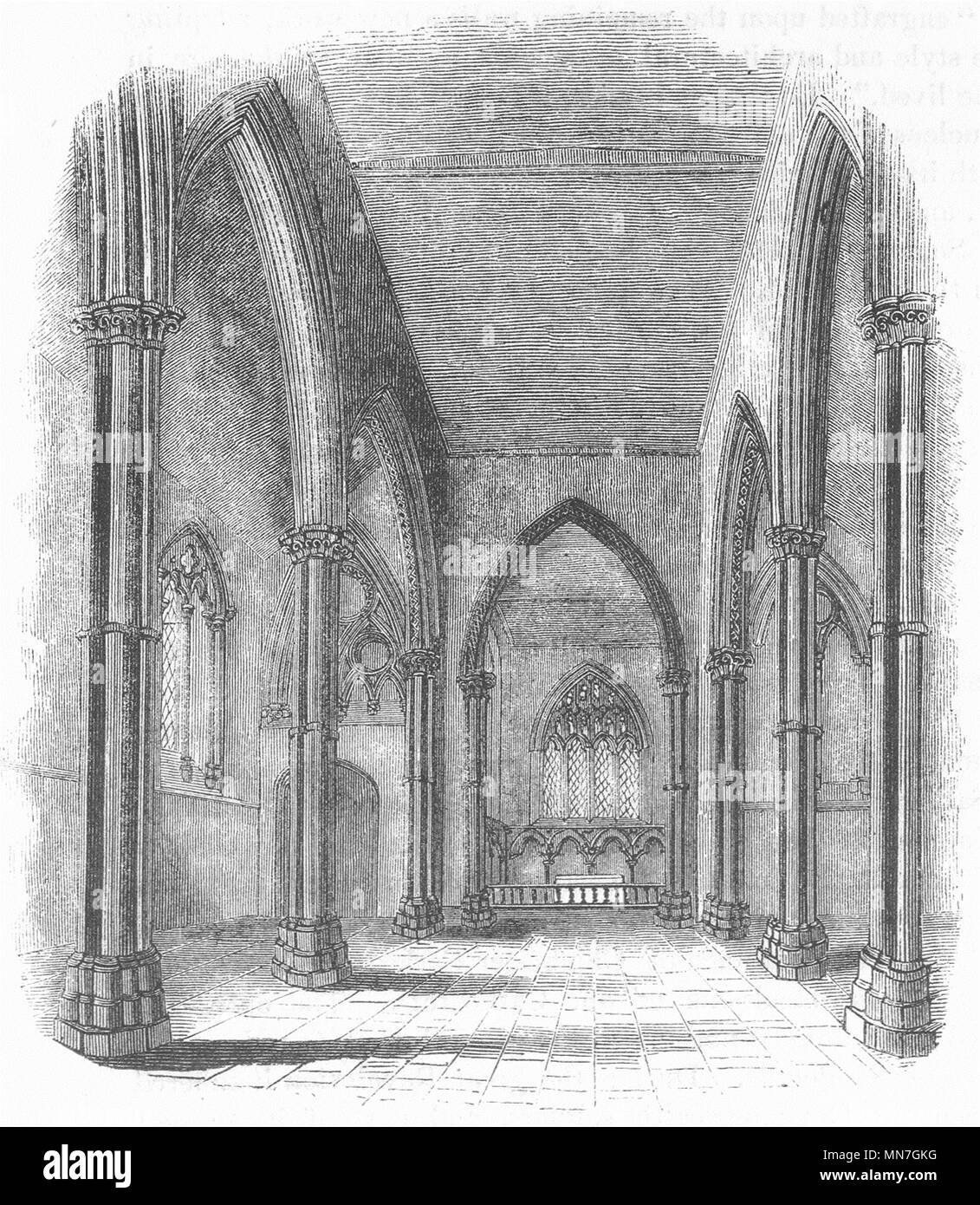 Les églises. Église de Pierre. Nef et choeur 1845 ancienne vintage print photo Banque D'Images