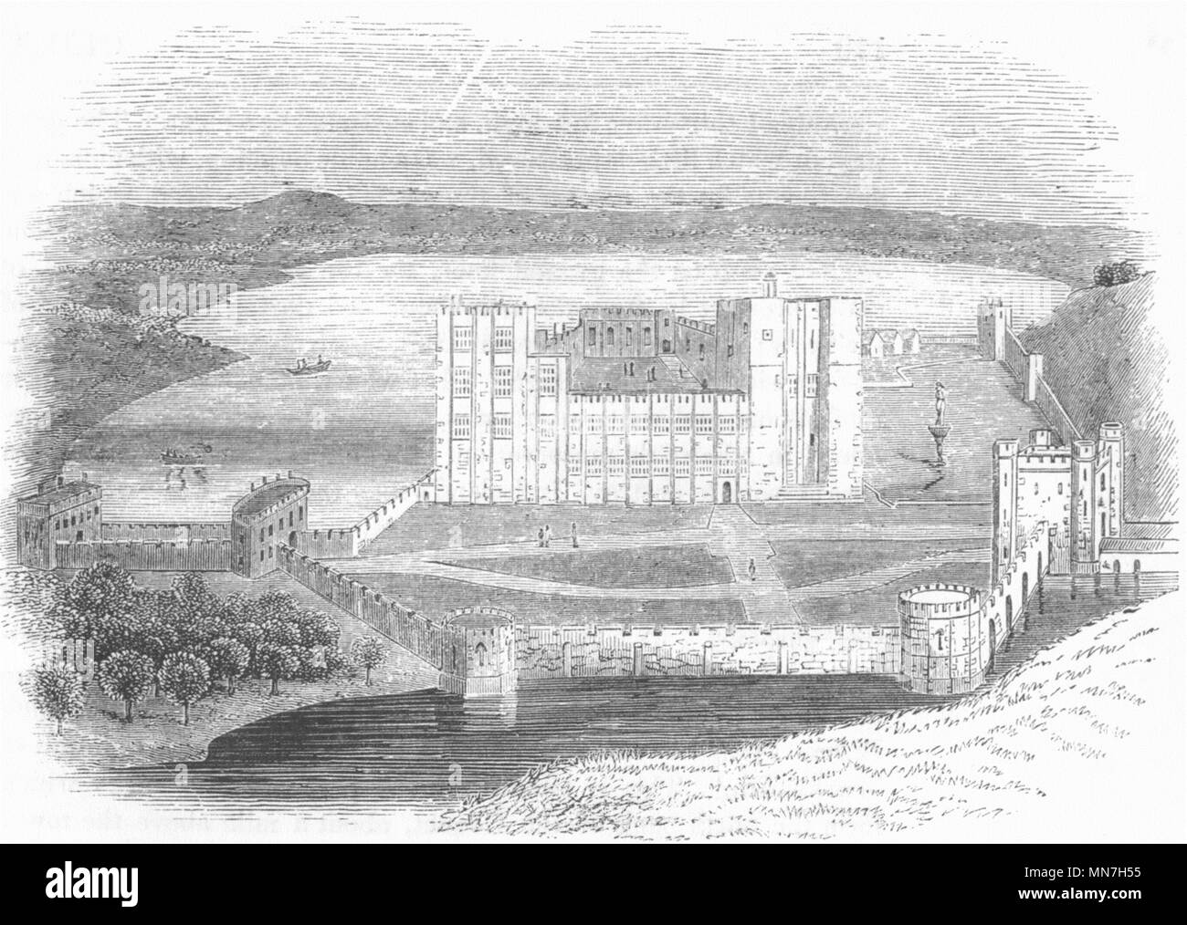 KENILWORTH. En 1620 Château-peinture, Newnham 1845 Padox vieux ancien Banque D'Images