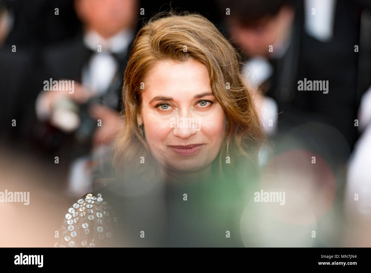 CANNES, FRANCE - 14 MAI : Emmanuelle Devos assiste à la projection de 'Blackkklansman » au cours de la 71e assemblée annuelle du Festival du Film de Cannes au Palais des Festivals le 14 mai 2018 à Cannes, France Crédit : BTWImages/Alamy Live News Banque D'Images