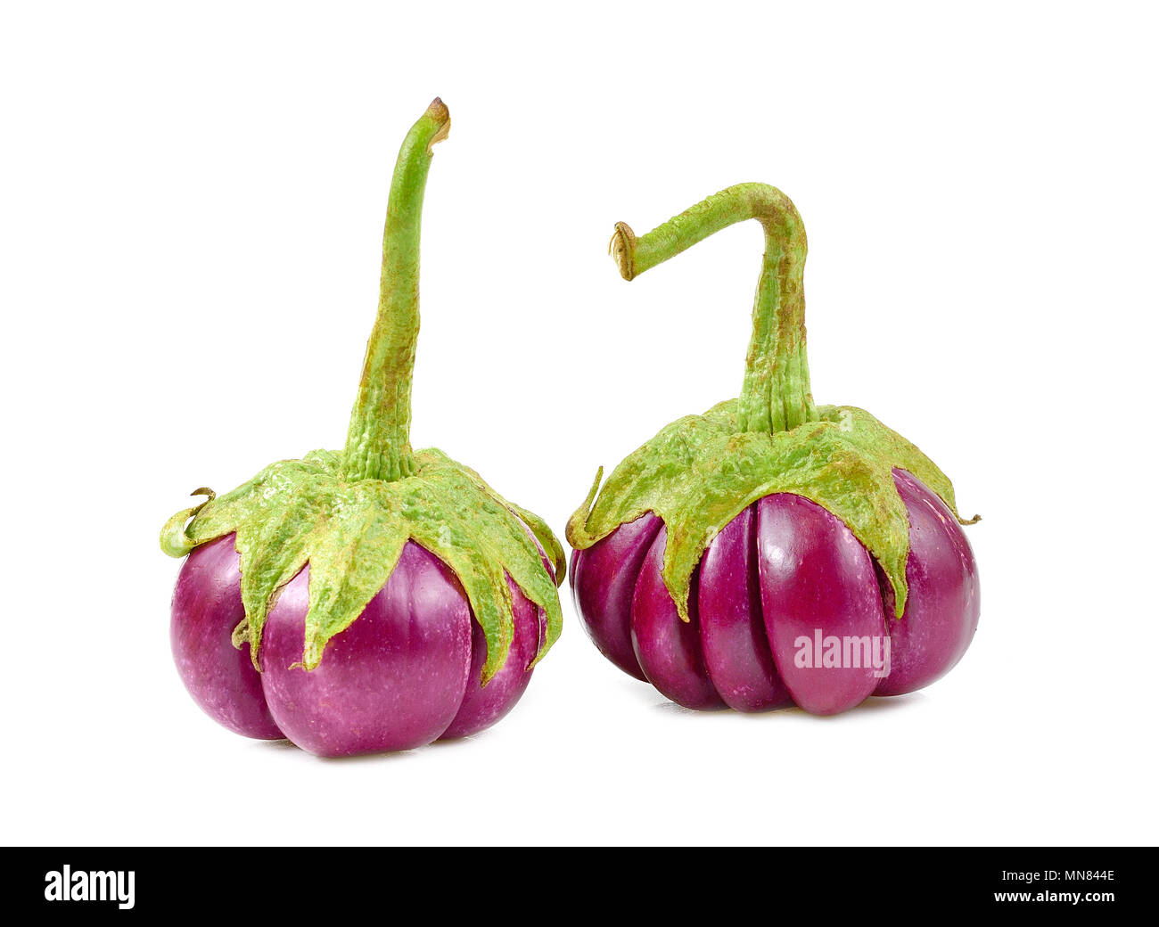 Violet aubergine légumes isolé sur fond blanc. Banque D'Images