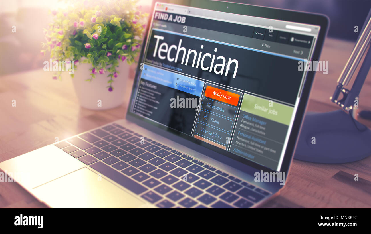 Nous embauchons Technicien. 3D. Banque D'Images