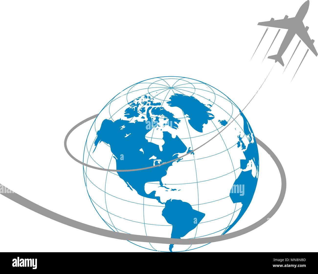 Avion et globe Illustration de Vecteur