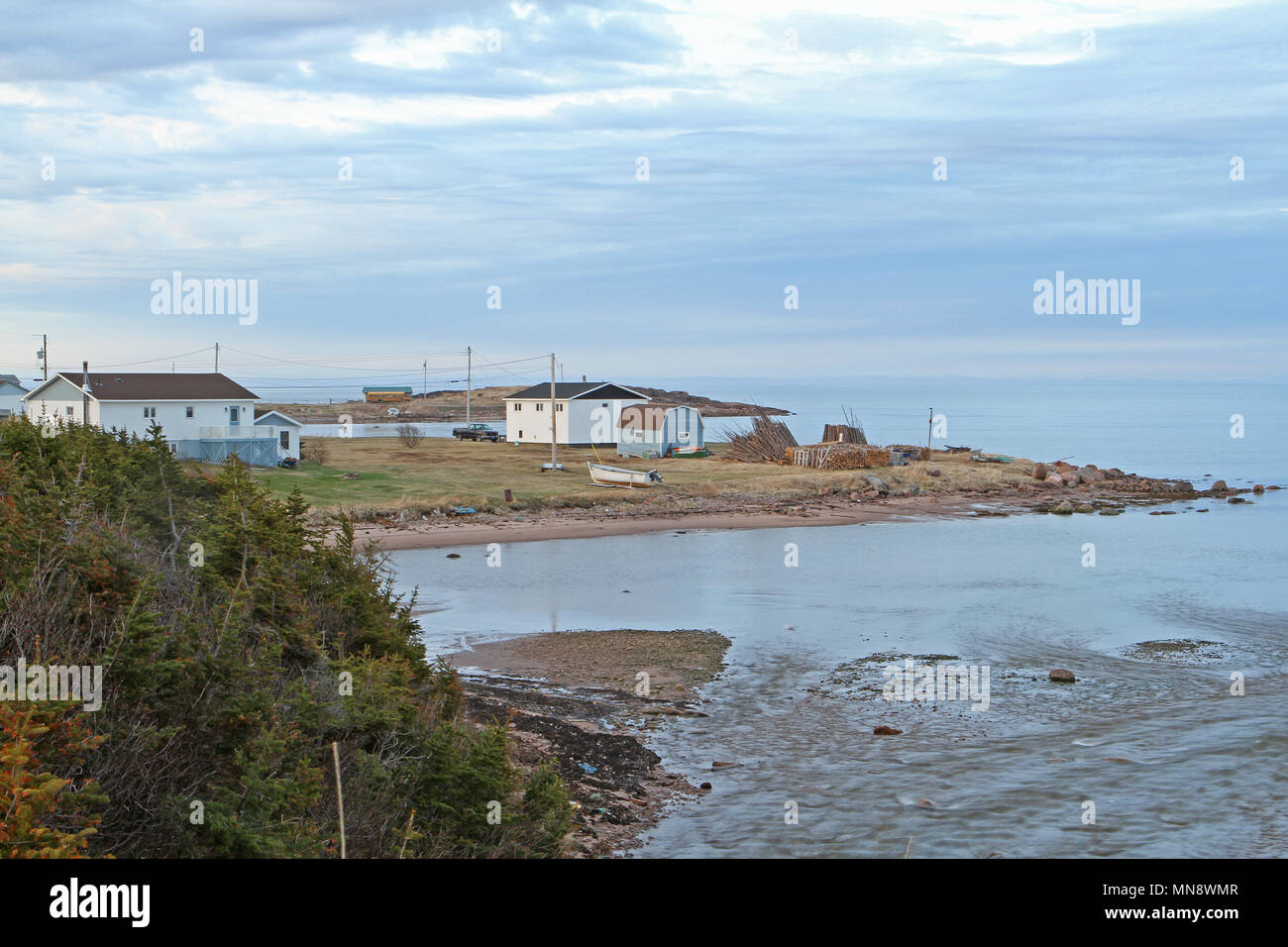 Petit village, l'ANS AU LOUP, au Labrador, Canada, sur le détroit de Belle Isle. Banque D'Images