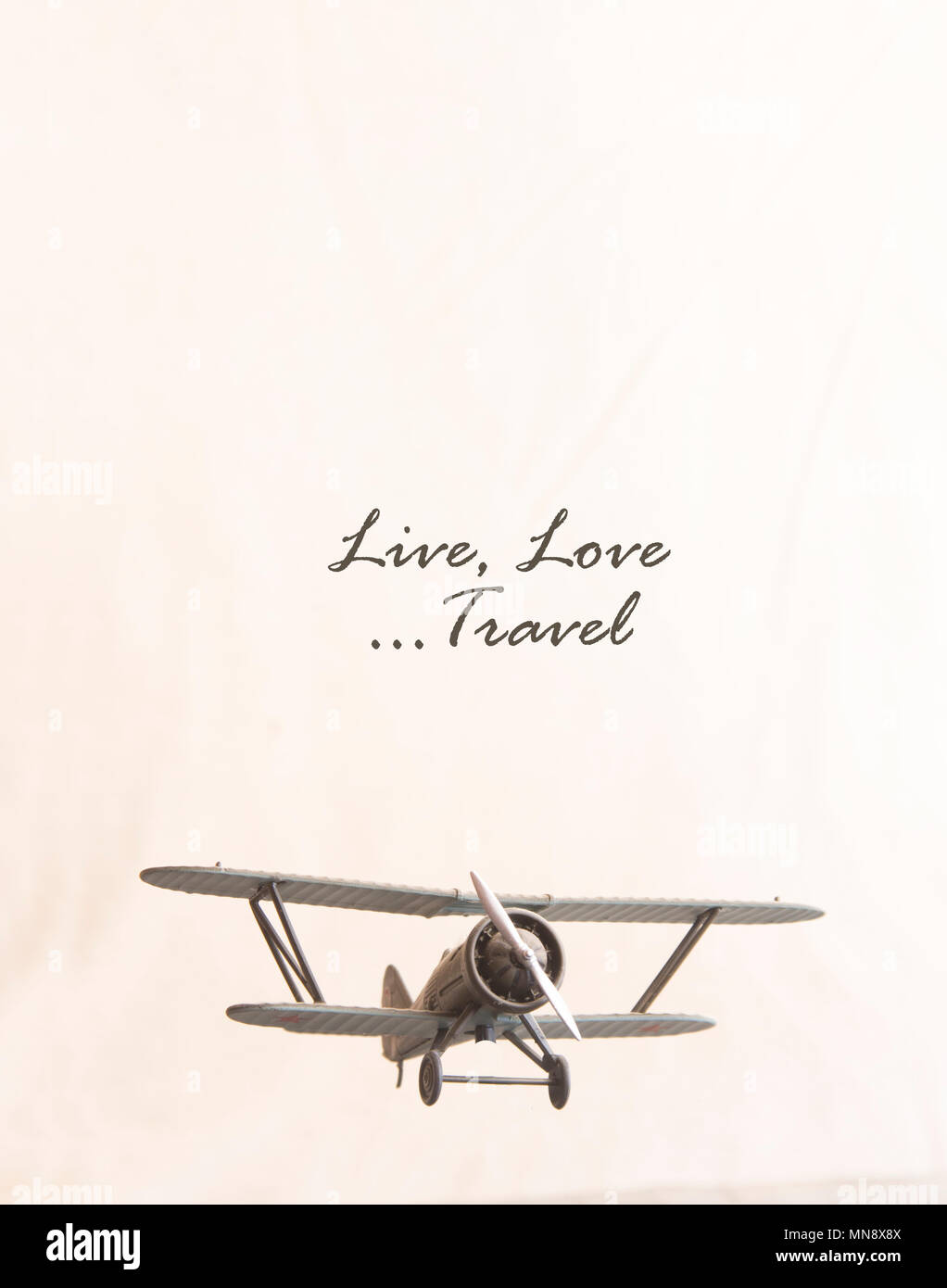Live Love Travel concept, inscription ou d'avion. Banque D'Images