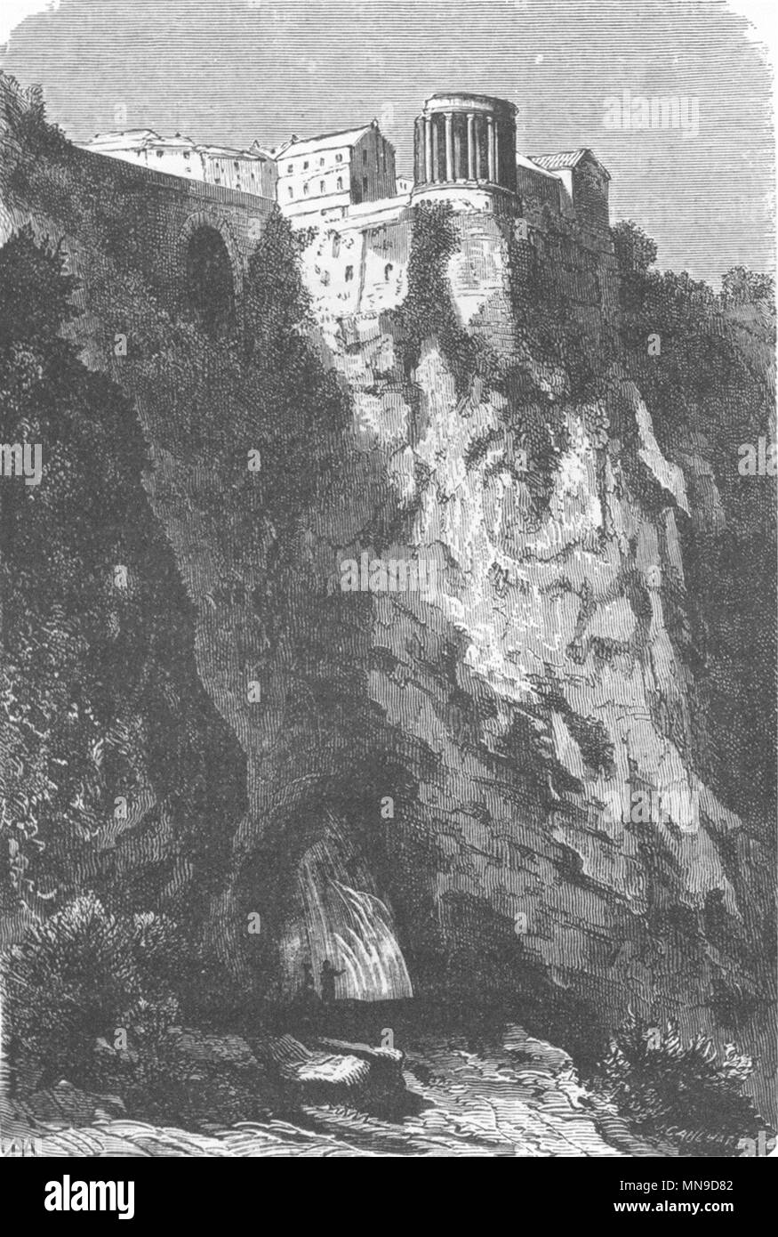 ROME. Ravin. Temple d'Hercule, Sibylle 1872 ancienne vintage print photo Banque D'Images