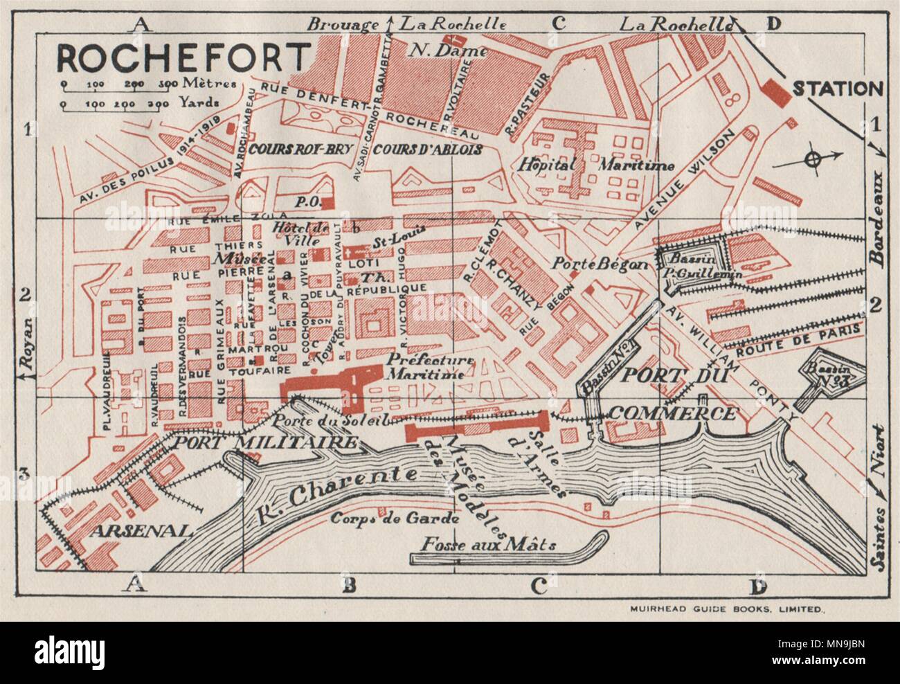 ROCHEFORT. Plan Plan de la ville ville vintage. France 1926 old vintage ...