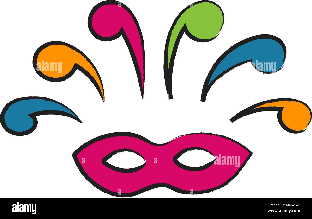 Masque De Carnaval Avec Des Plumes De Couleur Symbole Du Theatre Image Vectorielle Stock Alamy