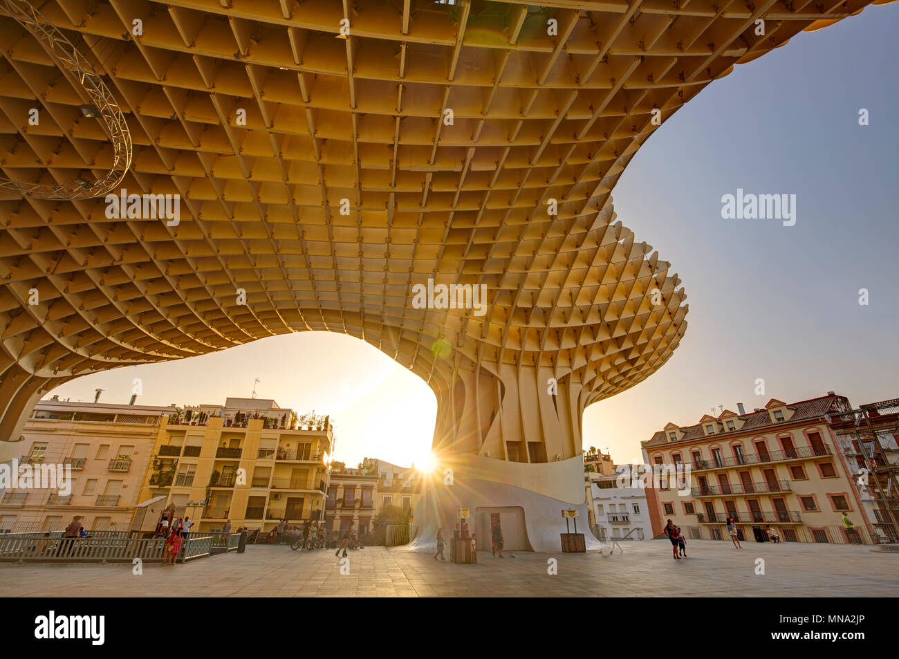 La structure de bois du Metropol Parasol à Séville, Espagne Banque D'Images
