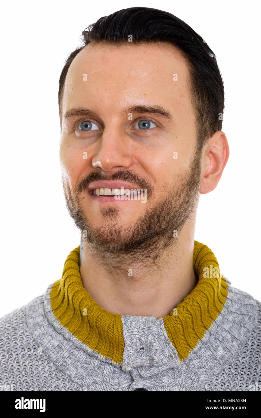 Beau jeune homme barbu Banque D'Images