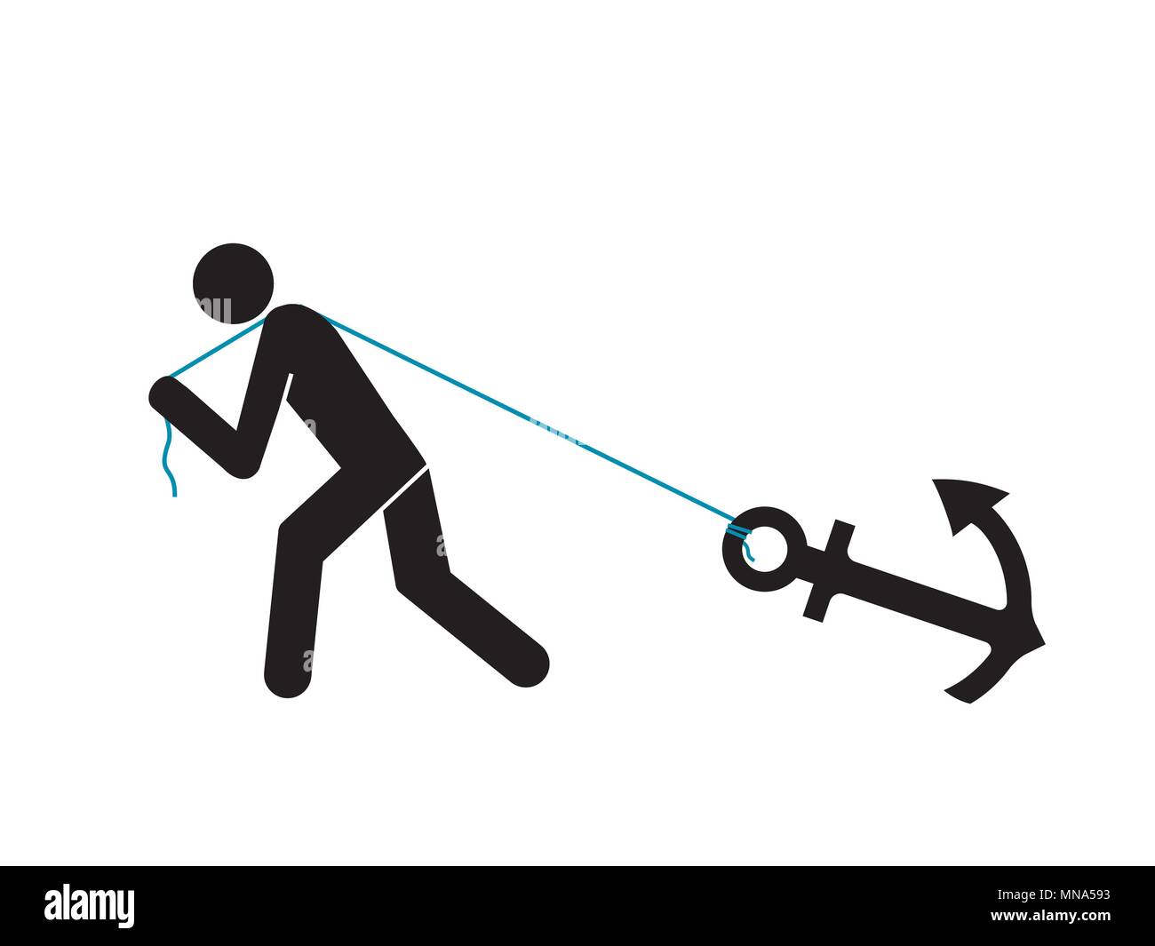 Homme gragging ancre lourde Illustration de Vecteur Homme gragging ancre lourde Illustration de Vecteur