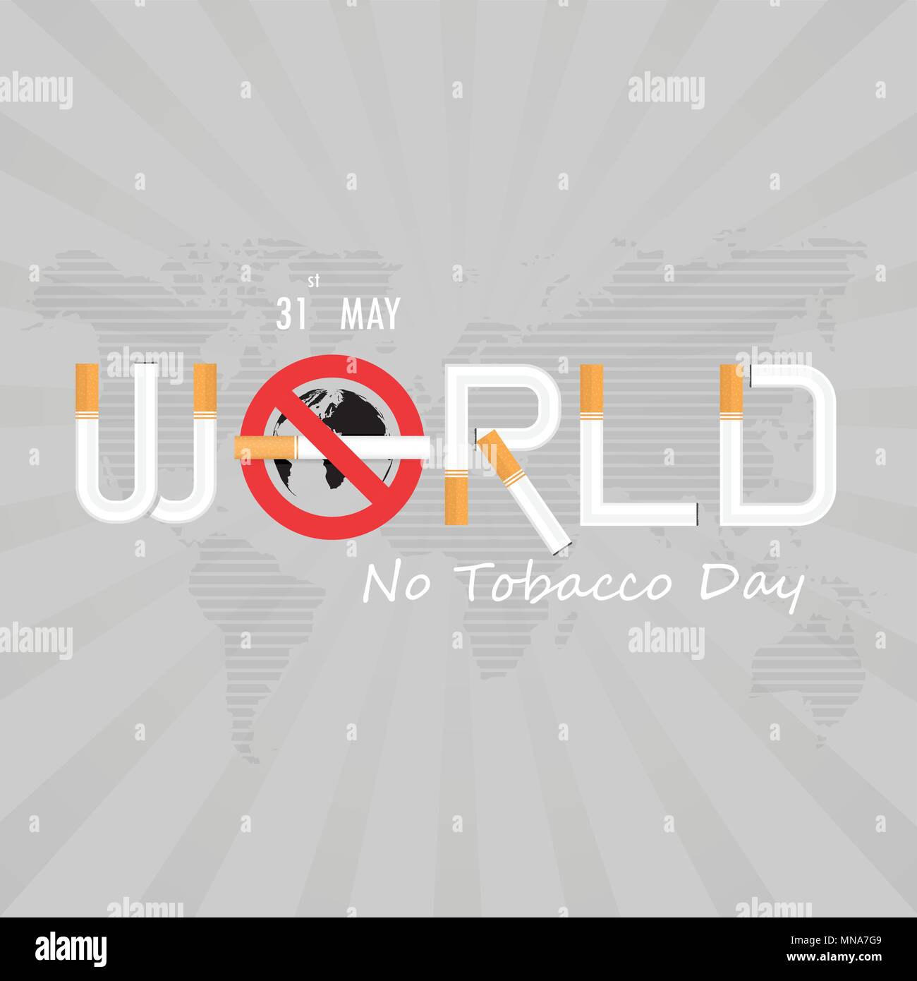 La Journée mondiale sans tabac contexte calligraphie design.Journée sans tabac du monde des éléments de conception typographique.31 Mai Journée mondiale sans tabac.Ne pas fumer Jour Awa Illustration de Vecteur
