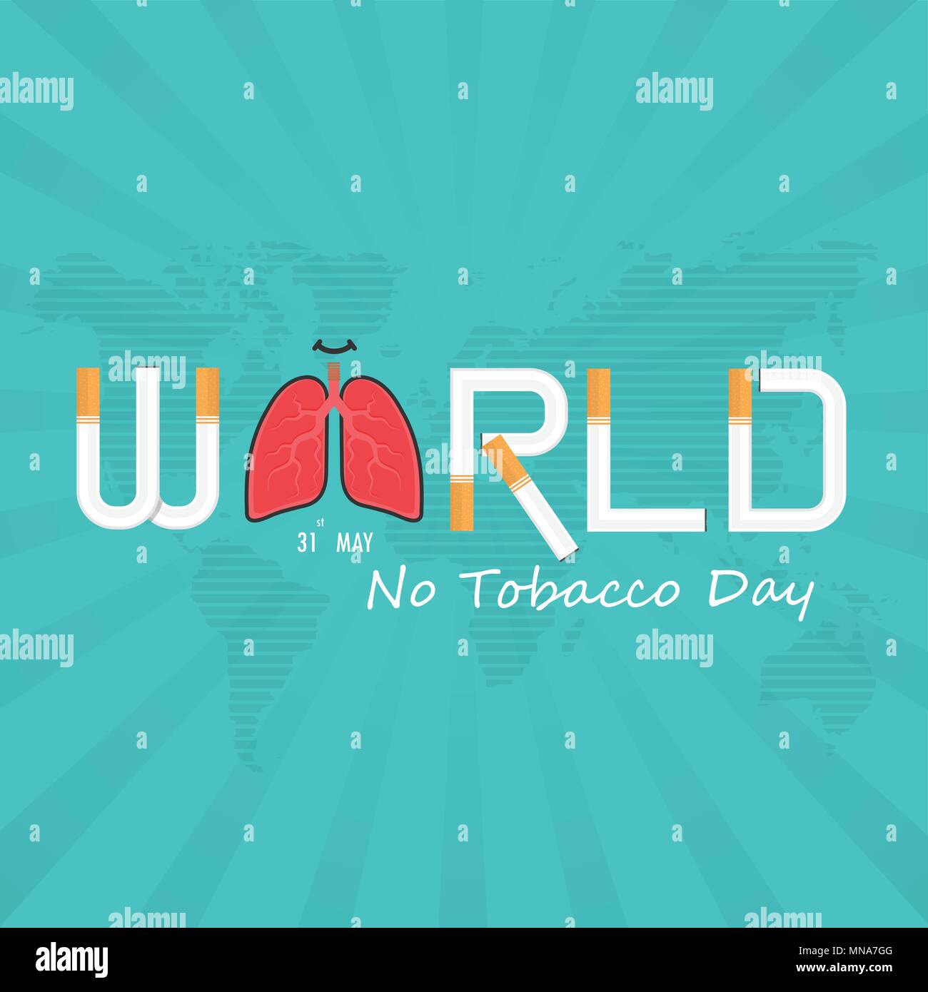 La Journée mondiale sans tabac contexte calligraphie design.Journée sans tabac du monde des éléments de conception typographique.31 Mai Journée mondiale sans tabac.Ne pas fumer Jour Awa Illustration de Vecteur