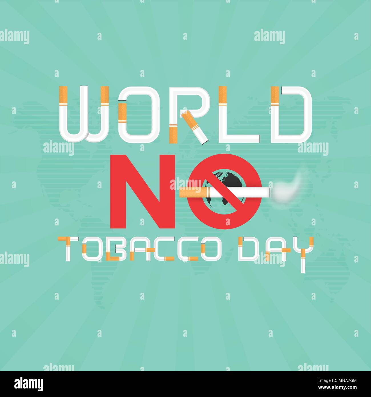 La Journée mondiale sans tabac contexte calligraphie design.Journée sans tabac du monde des éléments de conception typographique.31 Mai Journée mondiale sans tabac.Ne pas fumer Jour Awa Illustration de Vecteur