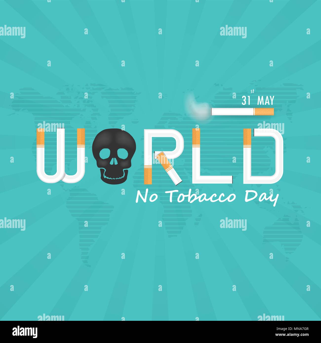 La Journée mondiale sans tabac contexte calligraphie design.Journée sans tabac du monde des éléments de conception typographique.31 Mai Journée mondiale sans tabac.Ne pas fumer Jour Awa Illustration de Vecteur