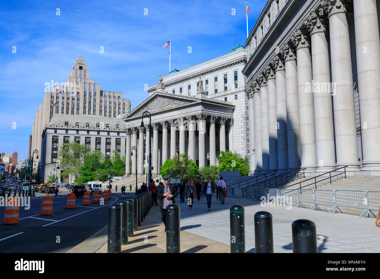 Manhattan, New York City - 10 mai 2018 : Nouveau bâtiment de la Cour suprême de l'État de New York, à l'origine connu sous le nouveau palais de justice du comté de York, au 60 rue centre o Banque D'Images